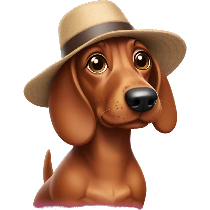 Sausage dog wearing hat emoji
