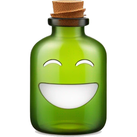 Essential oil bottle with smile emoji