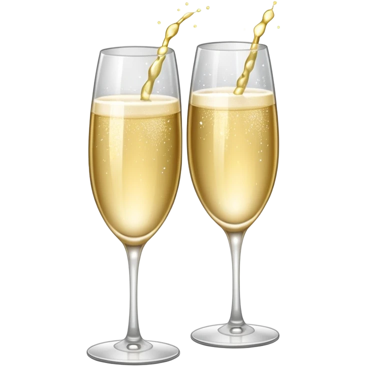 Two Champagne glass clink with sparkle emoji