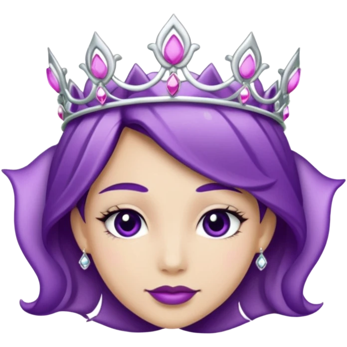 Purple rose with silver tiara emoji