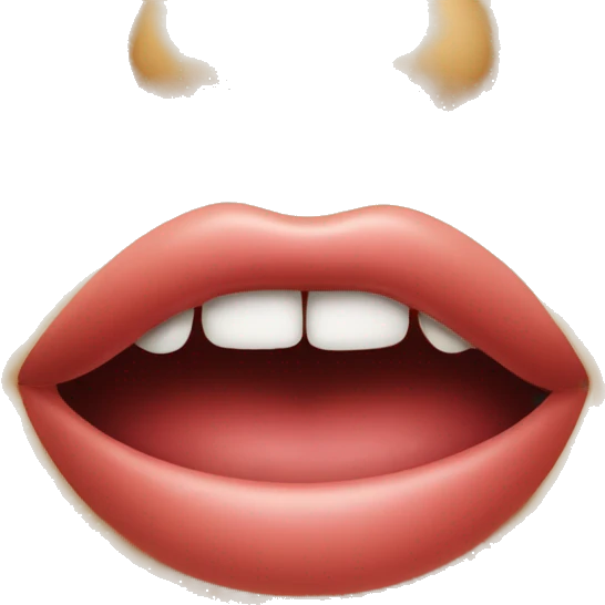 Lip bite smiley  emoji