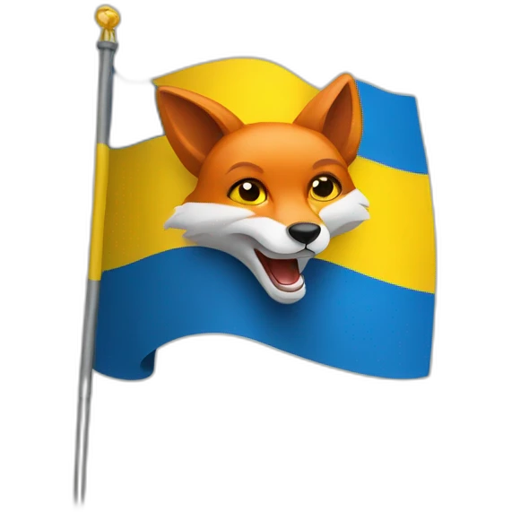 fox and flag ukraine emoji