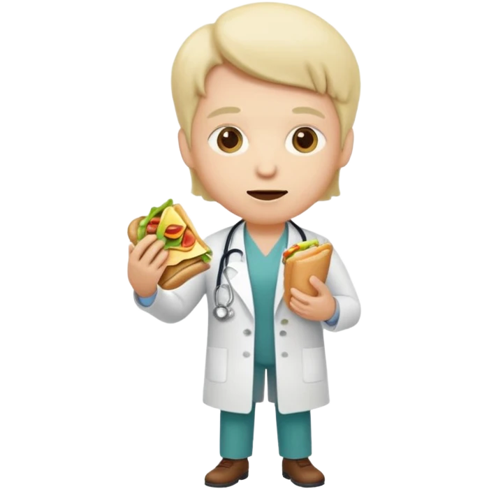 Doctor eating full body emoji
