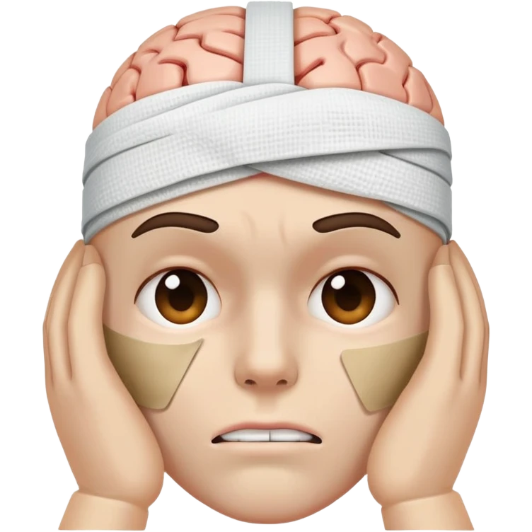 migraine brain wrapped in bandages emoji