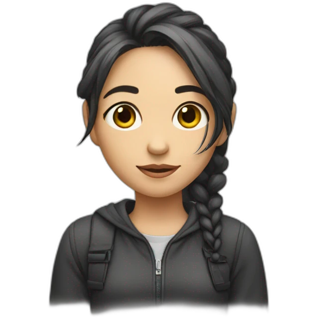 A girl draw with a pen emoji