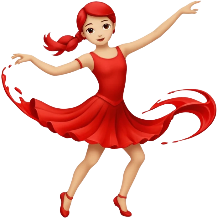 Red line painting brush dancing emoji