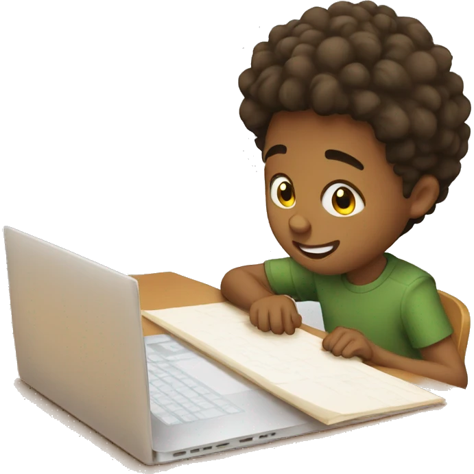 a kid avoiding homework emoji