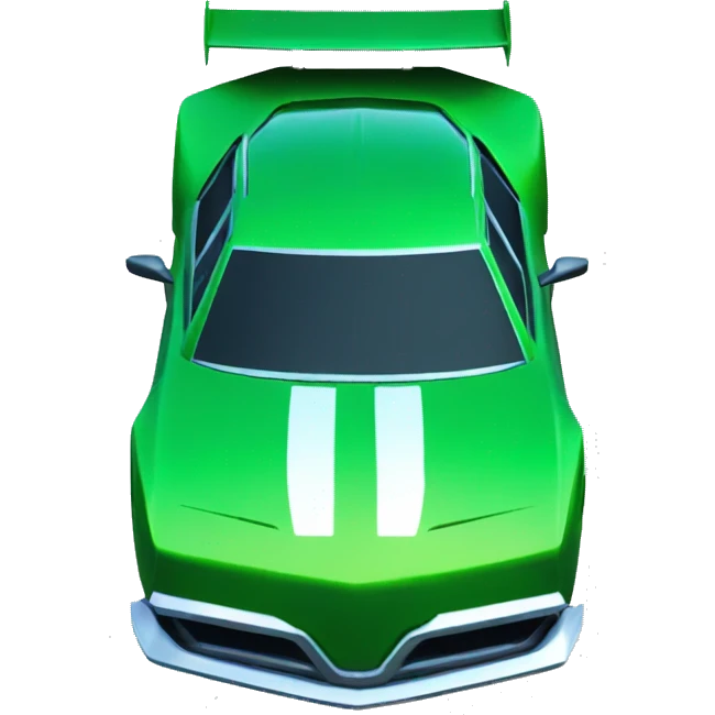 A green car from the rocket league game emoji