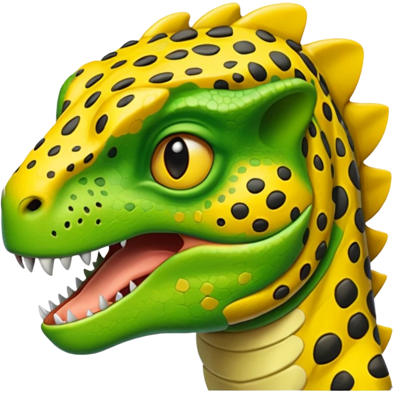 Dinosaur wearing cheetah print emoji