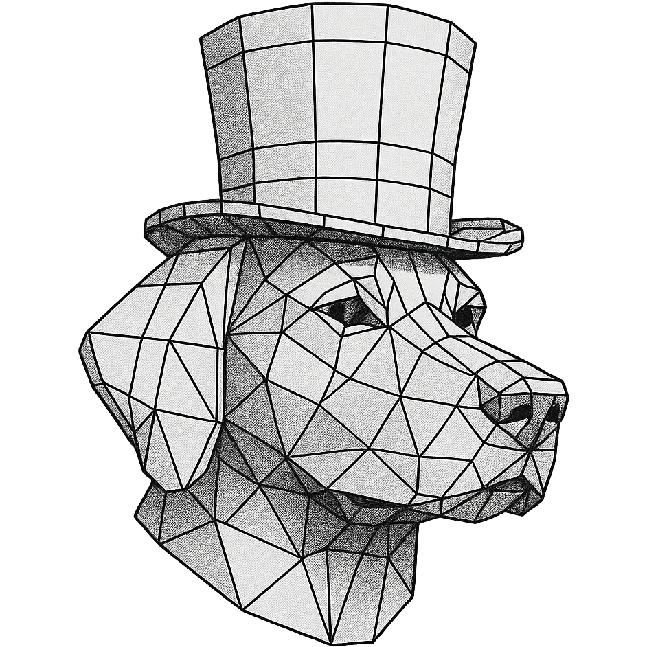 dog with tophat emoji