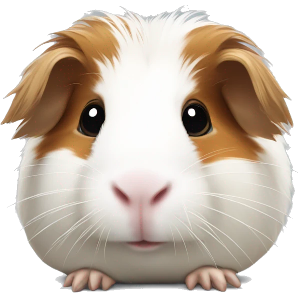 Long-haired white guinea pig with brown patch on eye emoji