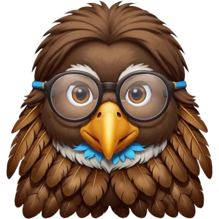 long hair bird with glasses emoji