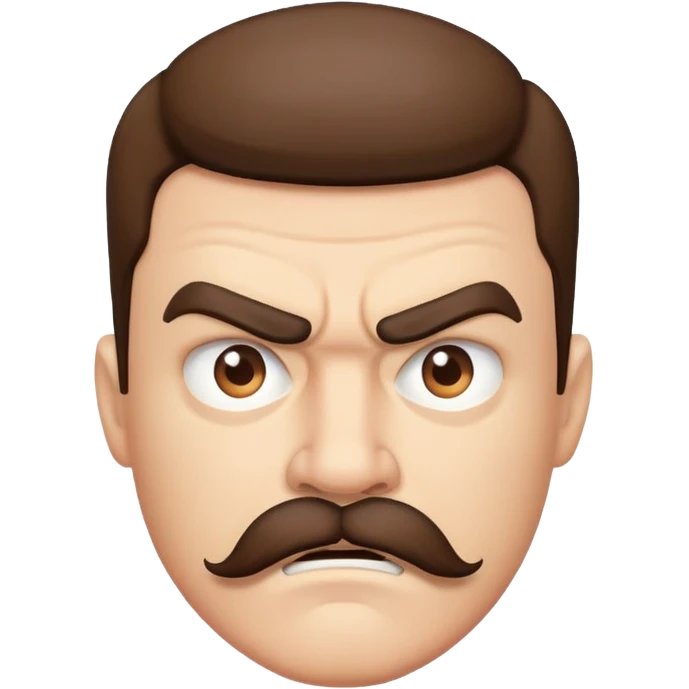 angry face with mustache emoji