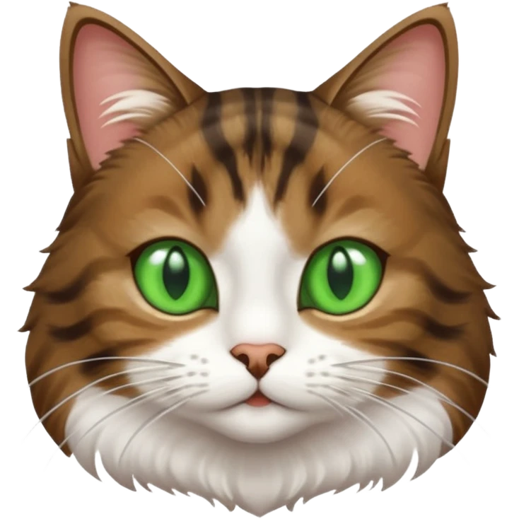 dark brown tabby and white cat playing emoji