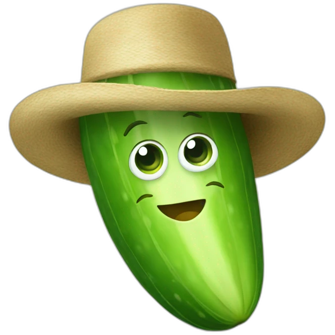 cucumber with hat emoji