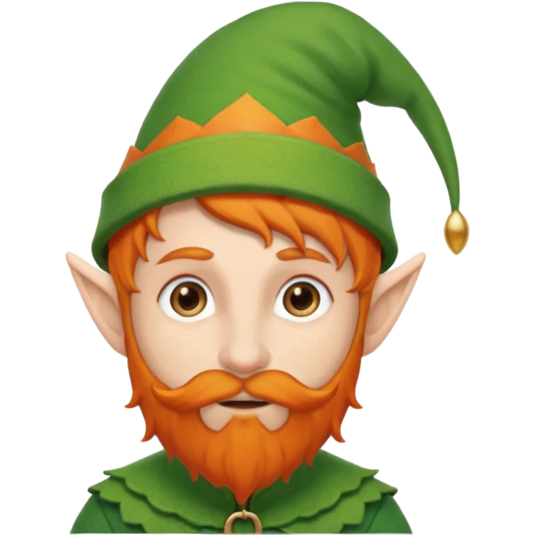 orange beard elf wear green hat emoji