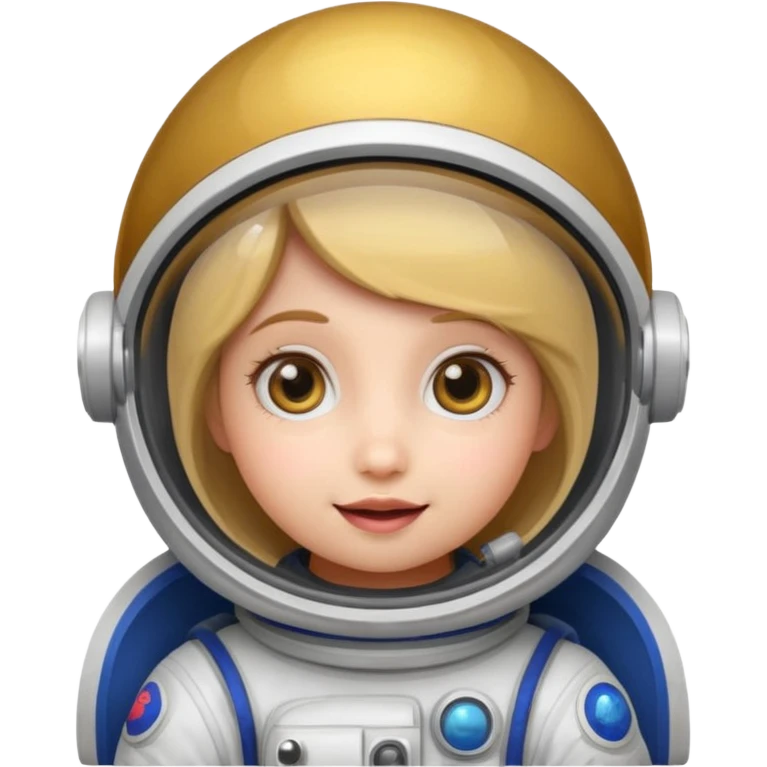space molly as a cute emoji, round face, big eyes, astronaut helmet, playful expression emoji