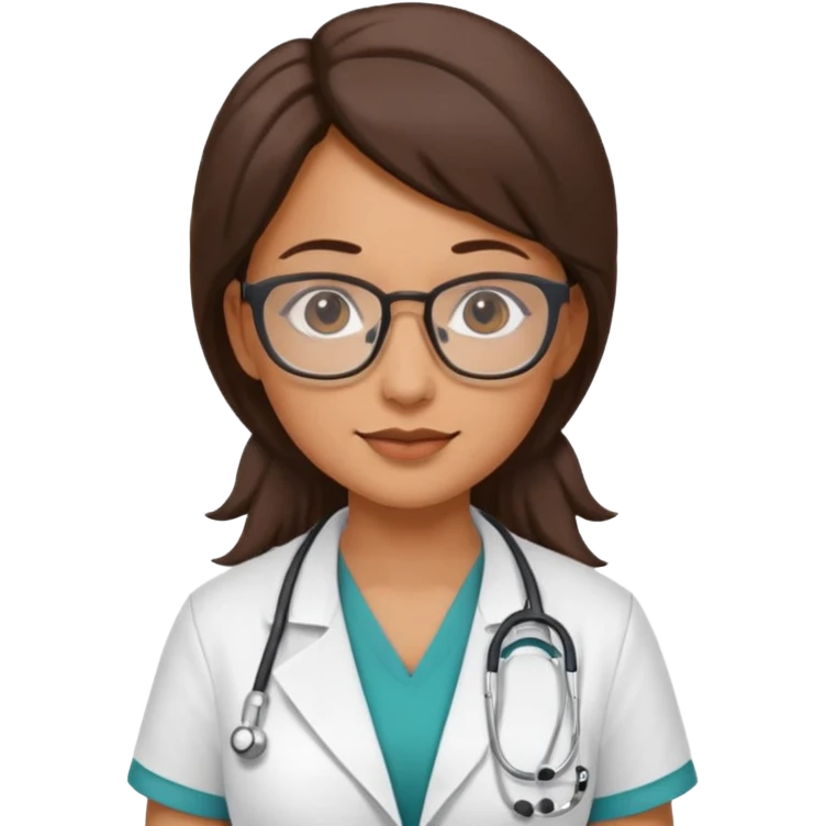 a woman doctor wearing glasses emoji