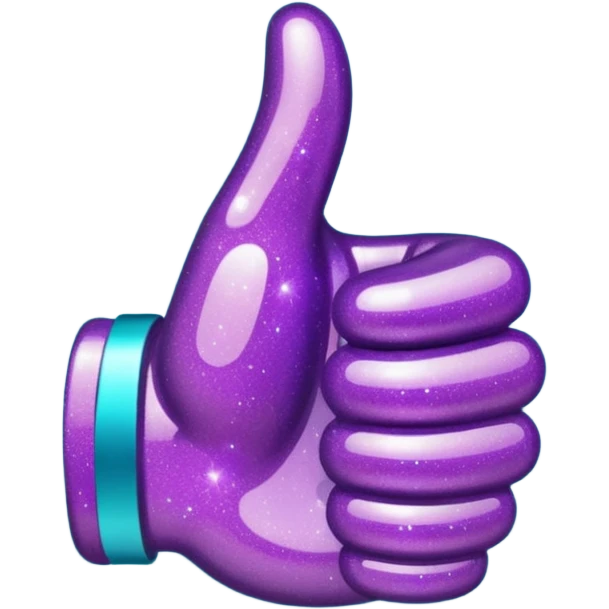Glitter purple and cian hand thumbs up emoji