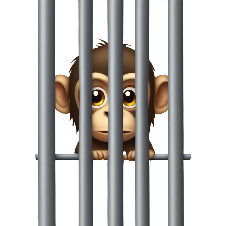 sad monkey behind bars emoji