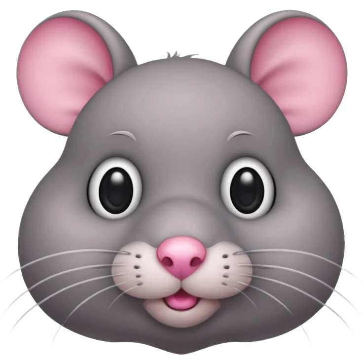 Googly-eyed chubby gray rat emoji