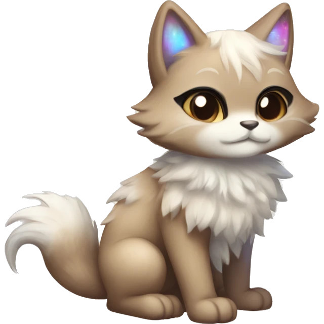 Furry, sparkle, iridescent, colorful, pastel, edgy, cool, fantasy beautiful, brown, beige, white, divine, godly, angelic, animal, anthro, full body, fursona, feline emoji