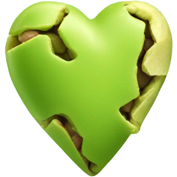 pistachio green colour broken heart emoji