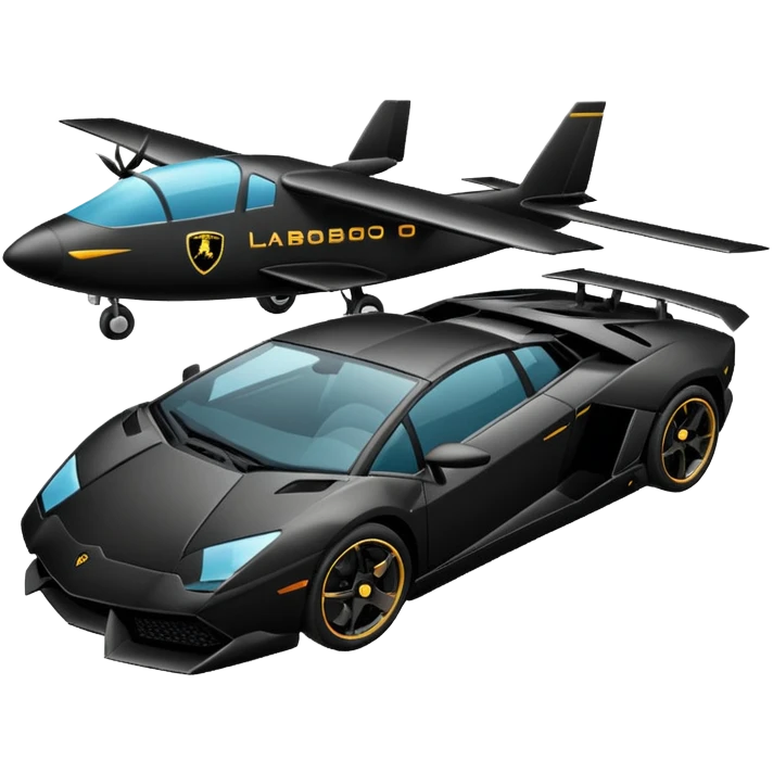 plane and black lamborgini emoji
