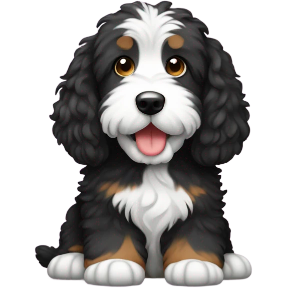 bernedoodle with computer emoji