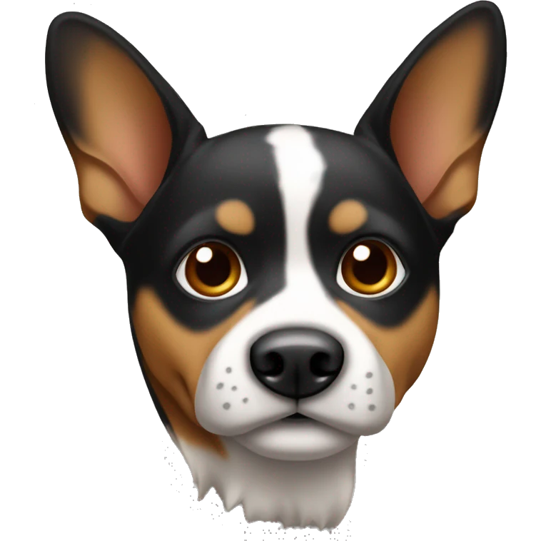black and tan dog with pointy ears white chest emoji