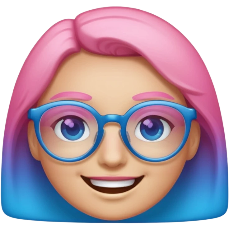 smiling face wearing glasses with gradient pink to blue lenses emoji