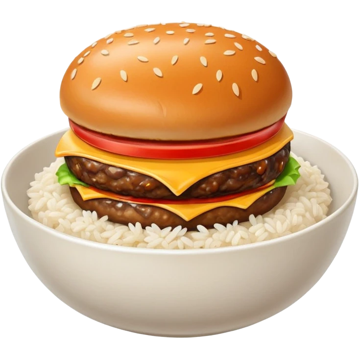I want a burger patty without bun, lettuce, cheese, tomato, etc on a bowl of rice.  emoji