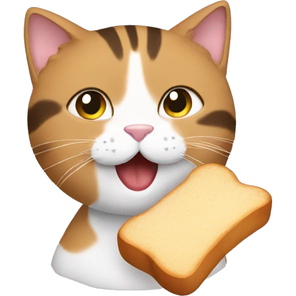 a cat eating bread emoji