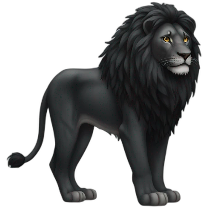 black lion emoji