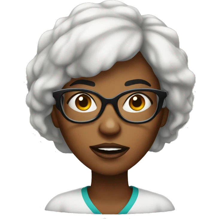 Mad african american woman with glasses emoji