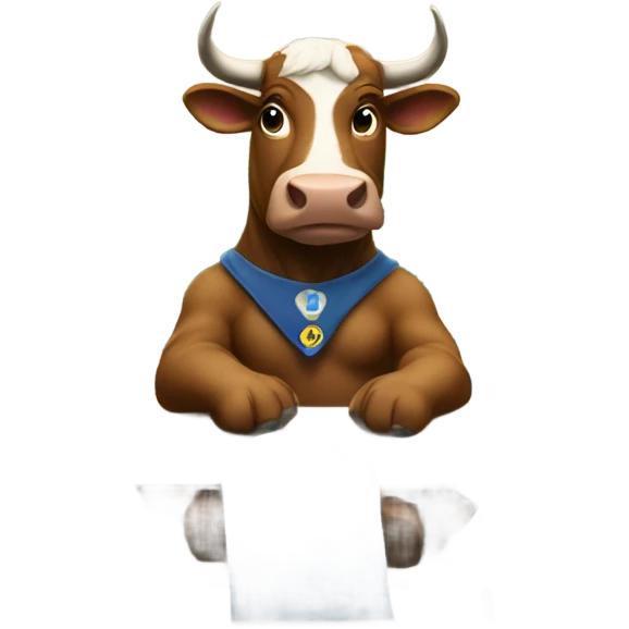 bull sitting in a classroom emoji