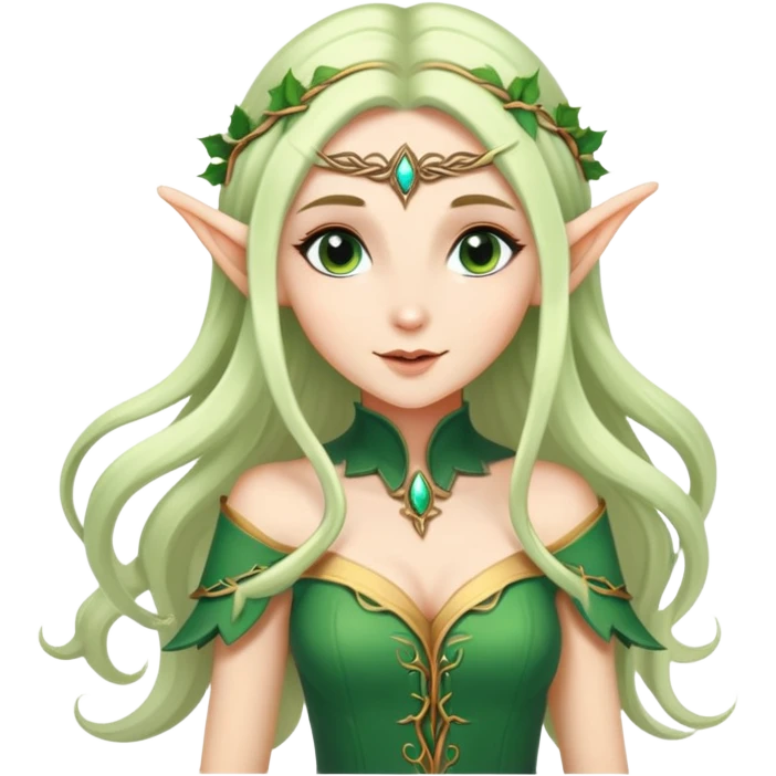 beautiful female elf with flowing hair, elegant features, graceful pose emoji
