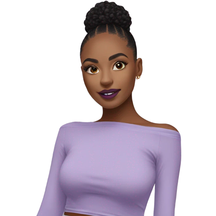 Lilac off shoulder Long sleeve flowy crop top, isolated emoji