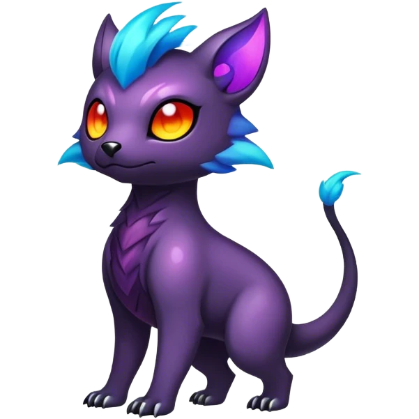 Cute cool colorful dark nebula fantasy animal hybrid Fakemon full body emoji