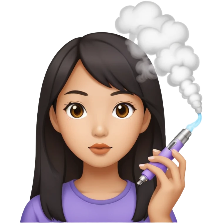 Asian girl vaoing cutely  emoji