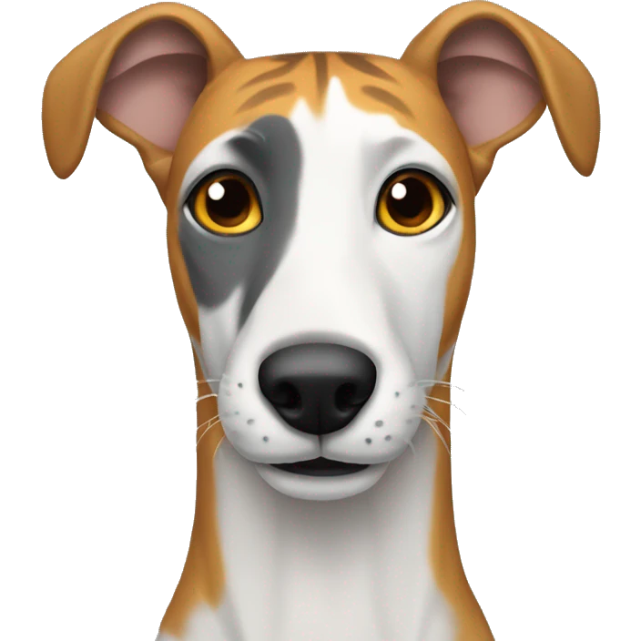  tiger greyhound with grey nose emoji
