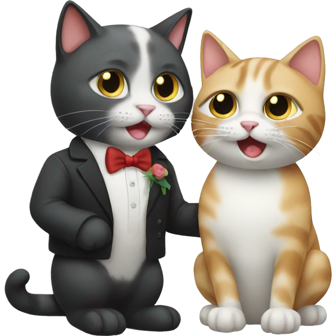 Cats getting engaged emoji
