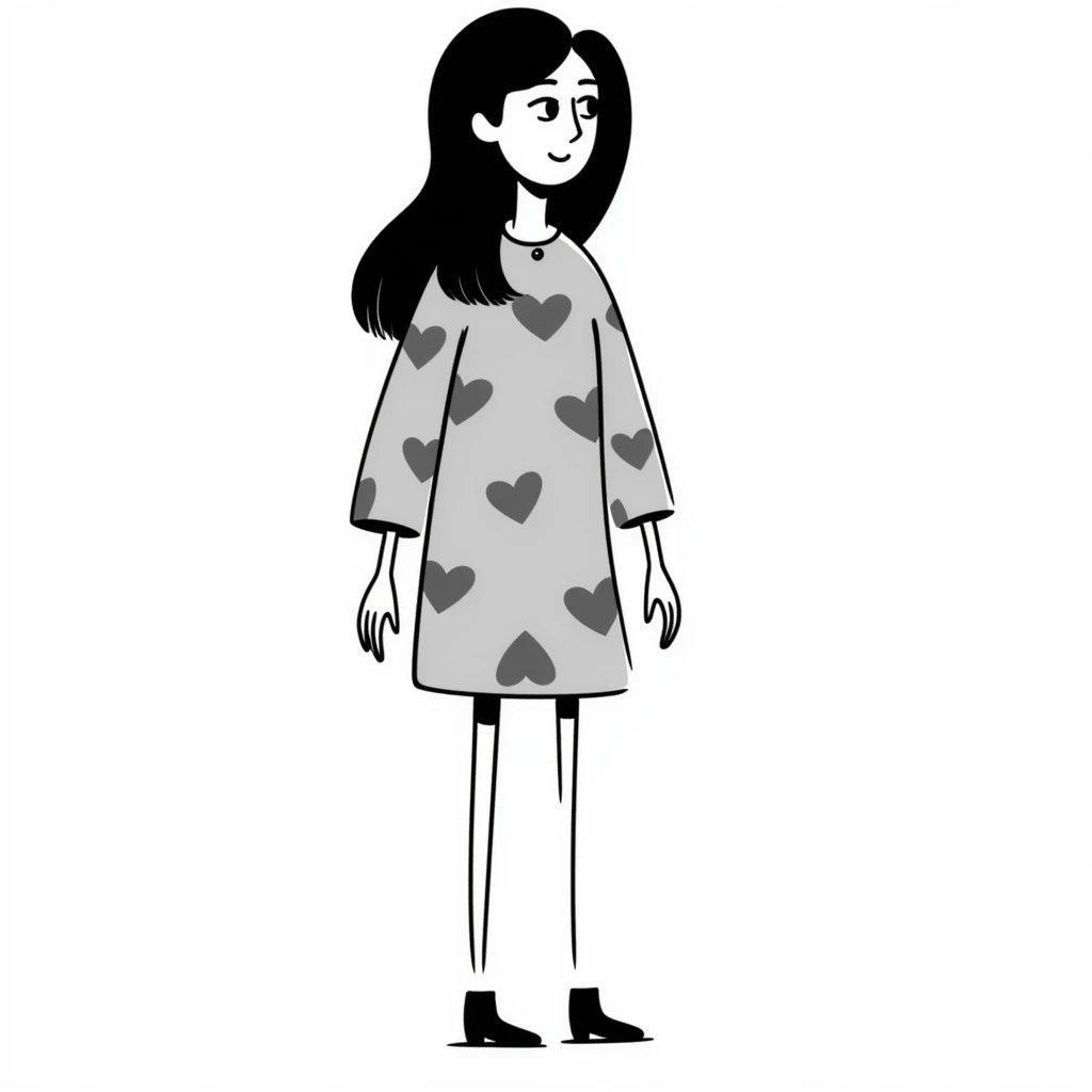 A stylized tall woman with exaggerated long arms and legs, and a face with sharp angular features emoji