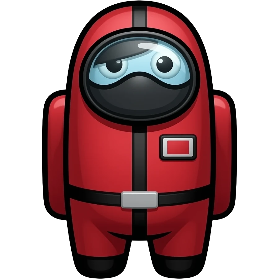 Among us Imposter that looks like frontman from squid game emoji