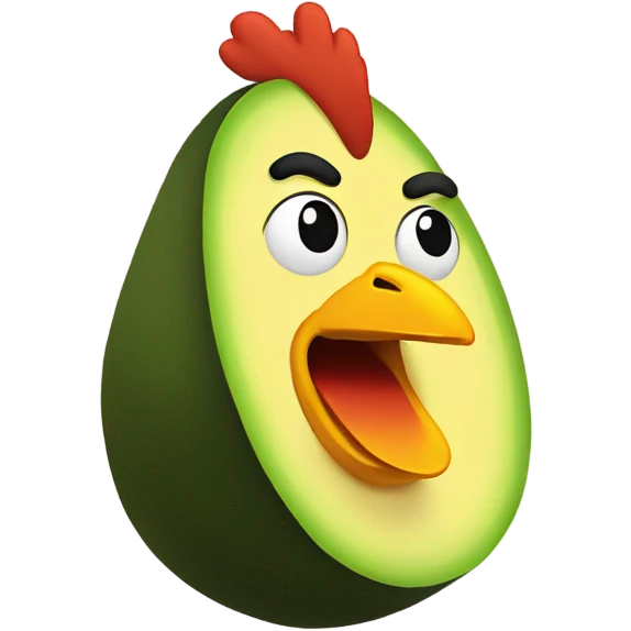 Chicken popping out of an avocado emoji