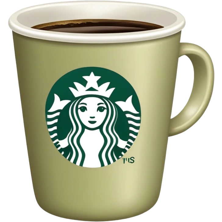 Starbucks pale olive cup of coffee  emoji