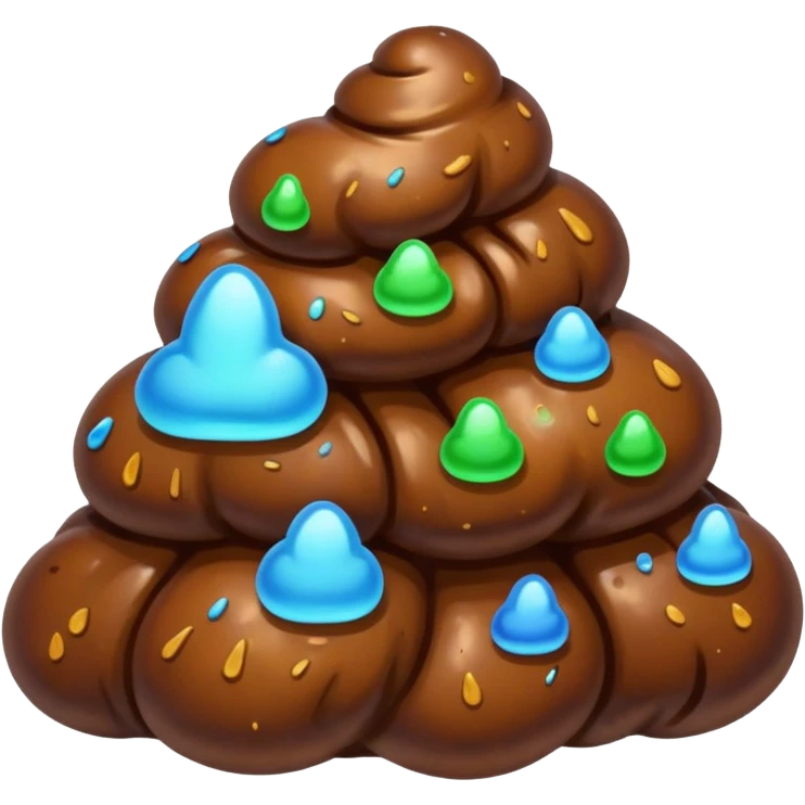 Caca énorme multicolore emoji