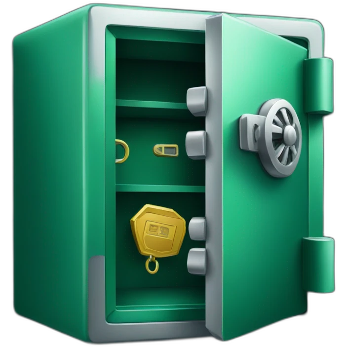 open safe, emerald emoji