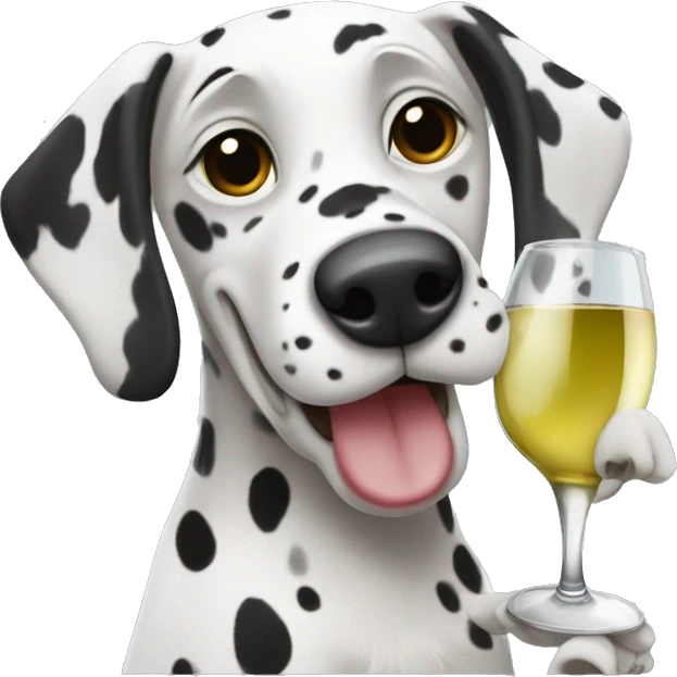 Dalmatian drinking wine emoji