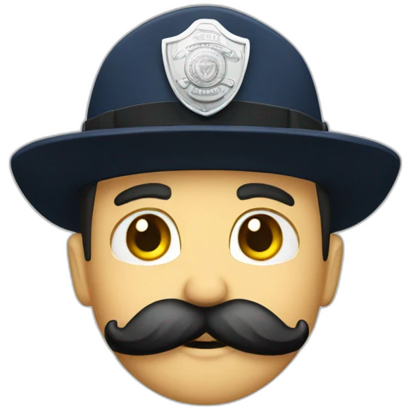 mustache police officer emoji